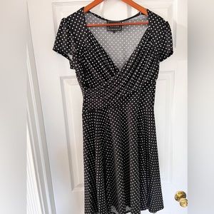 BLACK POLKA DOT SWING DRESS
